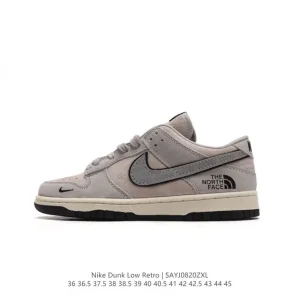 Nike Dunk Low North Face Collaboration Vintage Leather Skateboarding Shoes