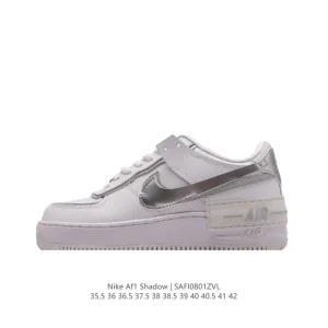 Nike Air Force 1 Shadow Low Top White Leather Deconstruction Women's Shoes
