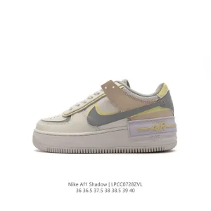 Nike Air Force 1 Shadow Low Top Skate Shoes with Deconstructed Design