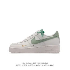 Nike Air Force 1 07 Low White Leather Sneakers with Air Cushion