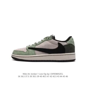 Nike Air Jordan 1 Low OG SP Military Blue Reverse Swoosh Louis Vuitton Collab