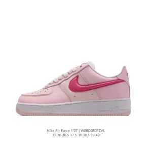 Nike Air Force 1 '07 Low White Leather Sneakers with Air Cushioning
