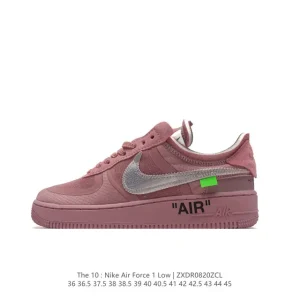 Off-White x Nike Air Force 1 '07 LV8 Sneaker with Bold Lettering