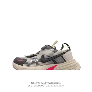 Nike V2K Run Kids Retro Running Shoes - White Metallic