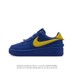 Nike Air Force 1 Low Ambush Collaboration Leather Sneakers with Extended Swoosh