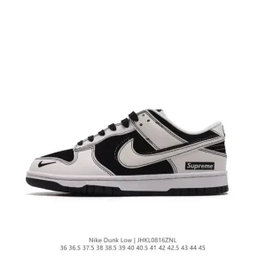 Supreme x Nike Dunk Low Black and White Split Design