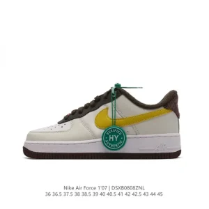 Nike Air Force 1 Low 07 Leather White Sneakers with Bubble Sole