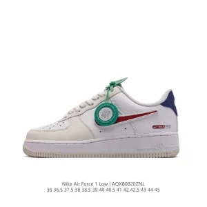 Nike Air Force 1 '07 Low White Leather Sneakers with Air Cushion
