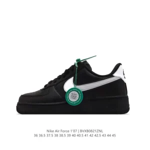 Nike Air Force 1 Low 07 White Leather Casual Sneakers with Air Cushion