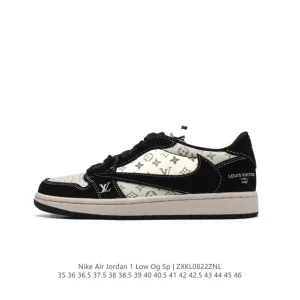 Jordan Air 1 Low OG SP Military Blue Reverse Swoosh Leather Sneakers