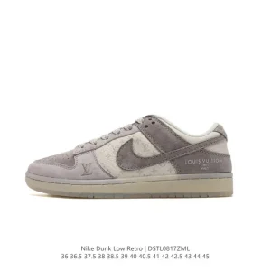 Nike Dunk Low Retro Louis Vuitton Collaboration Deconstructed Lace-Up Sneakers