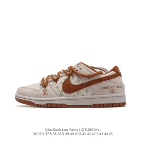 Nike Dunk Low Retro Vintage Basketball Skateboarding Shoes with Canvas Upper and Cushioning Sole