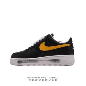 Nike Air Force 1 07 Low White Leather Sneakers with Air Cushion