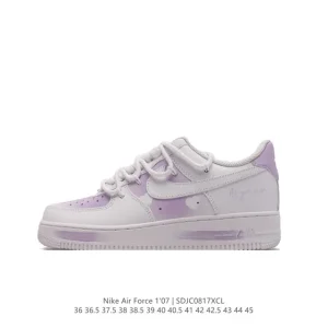 Nike Air Force 1 '07 Low White Leather Sneakers with Double Laces