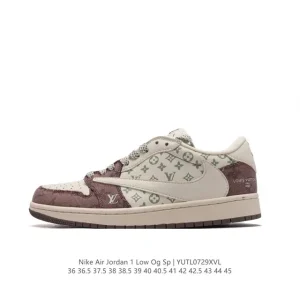 Jordan Air 1 Low OG SP Military Blue Reverse Swoosh Leather Sneakers