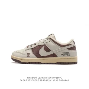Nike Dunk Low Retro Louis Vuitton Collaboration Vintage Basketball Skate Shoes