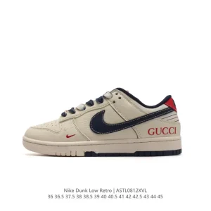 Nike Dunk Low Retro Gucci Collaboration Classic Vintage Basketball Skateboarding Shoes