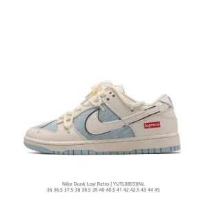 Nike Dunk Low Retro Vintage Basketball Skateboarding Shoes Dual Laces
