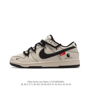 Nike Dunk Low Retro Vintage Basketball Skateboarding Shoes with Dual Laces