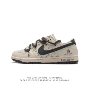 Nike Dunk Low Retro Louis Vuitton Collab Deconstructed Lace-Up Sneaker