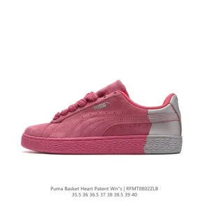 Puma Basket Heart Patent Leather Platform Sneakers for Women