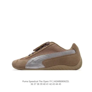 PUMA Speedcat Open Yy Collaboration Pink Brown Suede Mesh Retro Sneakers