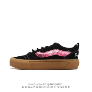 Vans Knu Skool VR3 LX Chunky Retro Skate Shoes in Black Suede