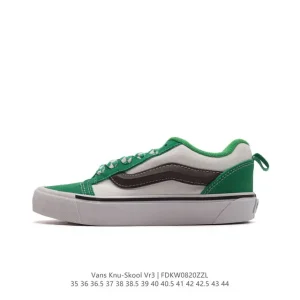 Vans Knu Skool VR3 LX Chunky Retro Skate Shoes in Black and White