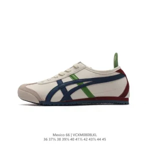 ASICS Onitsuka Tiger Mexico 66 Classic Retro Leather Sneakers for Men and Women
