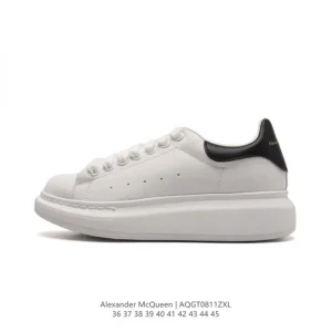 Alexander McQueen McQ Runner Smooth Leather White Fashion Sneakers with 4.5cm Sole