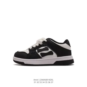 Emil Amiri Low Top Bone Sneakers for Kids - Breathable Leather Shoes
