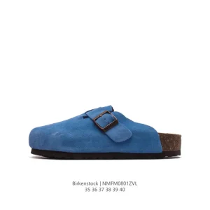 Birkenstock Boston VL Suede Leather Clog with Metal Buckle