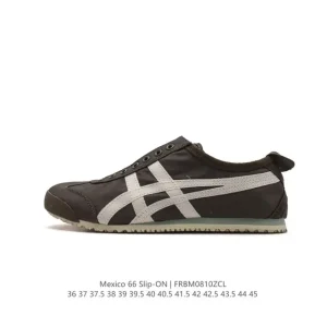 ASICS Onitsuka Tiger Mexico 66 Slip On Vintage Canvas Shoes for Men and Women