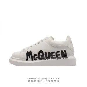 Alexander McQueen Tread Slick Thick Sole Leather Sneakers with Flash Tail