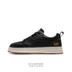 Cat Men's Breathable Low-Top Sneakers with Durable Rubber Sole