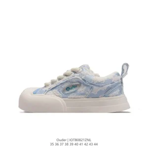 Ouder Smiley Canvas Shoes Ugly Cute Chunky Sneakers for Men and Women