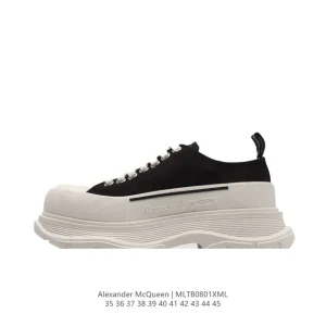 Alexander McQueen Sole Sneakers Low-Top Thick Sole Platform White Shoes