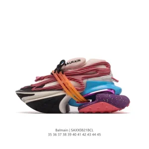 Balmain Low-Top Lace-Up Casual Sneakers for Men and Women