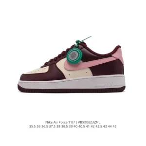 Nike Air Force 1 Low 07 Leather White Gum Sole Vintage Sneakers