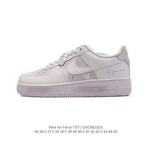 Nike Air Force 1 Low 07 White Leather Sneakers with Air Cushion Sole