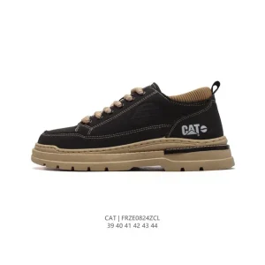 Cat Men's New Breathable Leather Low-Top Martin Boots Casual Shoes