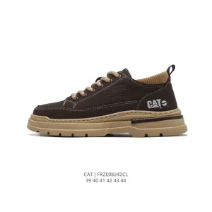 Cat Men's Breathable Low-Top Leather Boots with Goodyear Welt