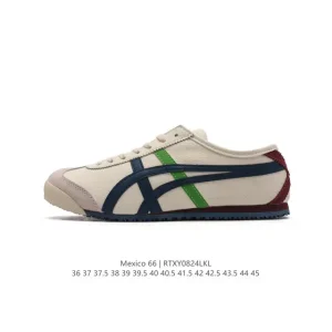 ASICS Onitsuka Tiger Mexico 66 Classic Retro Leather Sneakers for Men and Women