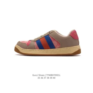 Gucci Screener Old Vintage Leather Sneaker Women's Thick Sole Retro Shoes