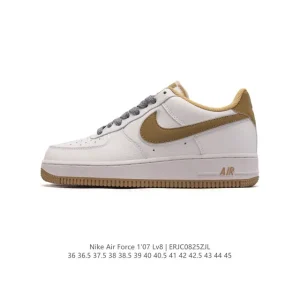 Nike Air Force 1 07 Low White Leather Sneakers with Air Cushion