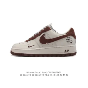 Nike Air Force 1 07 Low White Leather Sneakers with Air Cushion