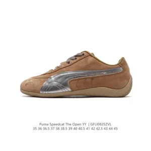 Puma Speedcat Open Yy Pink Brown Suede Mesh Retro Sneakers