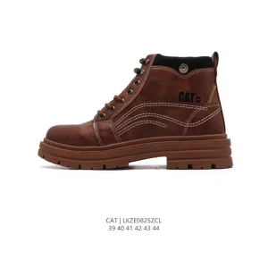 Cat Men's Classic Leather Work & Safety Boots with Rubber Sole