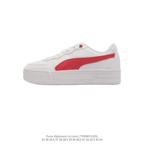 Puma Slipstream Laces White Leather Vintage Style Sneakers for Women