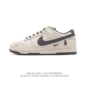 Jordan AJ1 Low Retro Classic Leather Sneakers with Air Cushion